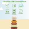 PlanToys My First Stacking Toy Wooden Rings in Modern Rustic Shades | Montessori Fine-Motor Development Toy for Focus, Coordination & Early Learning | Eco-Friendly Educational Toy view 4