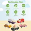 PlanToys Vehicle Set Wooden Montessori Play Set | Early Movement, Imagination and Practical Life Exploration | Eco Friendly Car Set for Indoor and Outdoor Play view 3