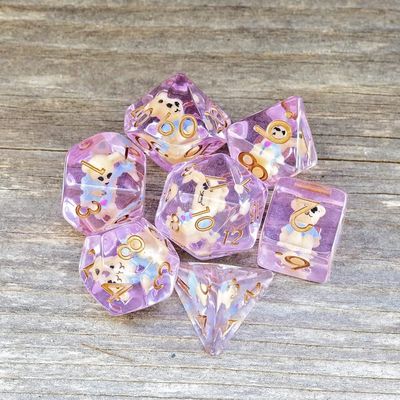 Sage's Portal Animal Familiars Resin DND Dice Set Polyhedral Dice Set for Dungeons and Dragons RPG Pathfinder Tabletop TTRPG (Teddy Bear)
