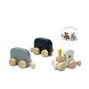 PlanToys Celebration Wooden Train Set with Photo Slot & Chalkboard | Customizable Keepsake 3 Pcs Pull Toy Made with Sustainable Rubberwood for Kids view 3