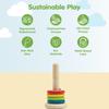 PlanToys Twist & Sort Wooden Stacking Toy for Toddlers | Montessori Fine Motor Toy with Twistable Rod & Colorful Rings | Eco-Friendly Educational Puzzle for Kids Ages 2+ view 3