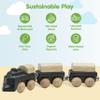 PlanToys Classic Train Wooden Montessori Vehicle Toy | Early Movement, Imagination and Practical Life Exploration | Eco Friendly Train Set for Indoor and Outdoor Play view 3