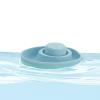 PlanToys Pastel Blue Rubber Convertible Boat Wooden Montessori Water and Sensory Play Toy | Cause & Effect, Imagination and Exploration Activity | Eco Friendly Floating Bath Toy view 1