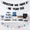 Bessmoso Outer Space First Birthday Banner Houston We Have a One Year Old Party Decorations Rocket Astronaut Solar System Planet 1st Celebration Party Hanging First Trip Around The Sun Supplies view 2