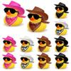 12 PCS Cowboy Duck with Hat and Sunglasses Mini Duckies Toys for Birthday Swimming Party Gift Favor view 1