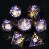 Mini Planet Sharp Edge DND Polyhedral Resin Dungeons and Dragons Handmade Liquid Core Dice Set view 1