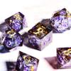 Mini Planet Sharp Edge DND Polyhedral Resin Dungeons and Dragons Handmade Liquid Core Dice Set view 2
