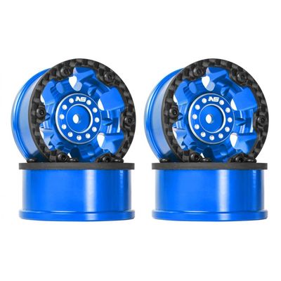 NexxSpeed CNC Aluminum/Carbon Fiber Rim Set (Blue) - FMS FCX24