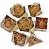 Mini Planet Glitter DND Resin Sharp Edge Polyhedral Handmade Dungeons and Dragons Dice Set view 1