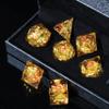 Mini Planet Glitter DND Resin Sharp Edge Polyhedral Handmade Dungeons and Dragons Dice Set view 4