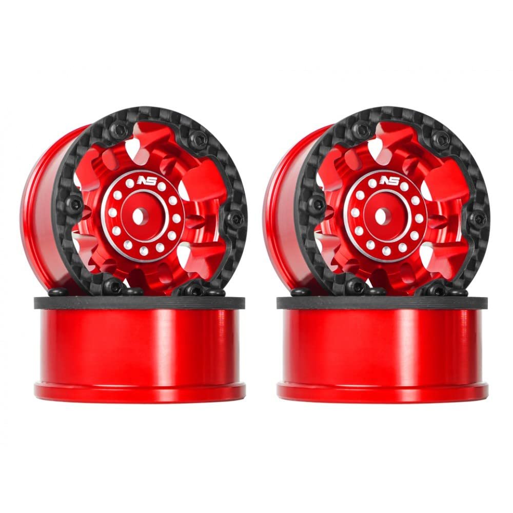 NexxSpeed CNC Aluminum/Carbon Fiber Rim Set (RED) - FMS FCX24