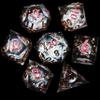 Mini Planet Liquid Core Sharp Edge Polyhedral D&D Dungeons and Dragons Handmade DND Dice Set view 1
