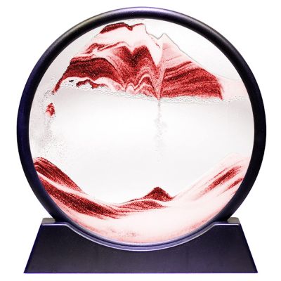 3D Sand Painting Liquid Motion Decor, 7 Inch/10 inch Moving Sand Art Desktop Ornament for Life Home Office Work Desk Decor (Color : Red, Size : 10")