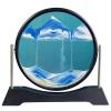 Moving Sand Art Picture, 360 Rotating Dynamic Sand Painting, Glass Crafts ABS Frame, 3D Deep Sea Moving Sand Art, for Adults (Blue,7"/12") (Size : 7in) view 1