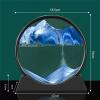 3D Moving Sand Art Picture, Flowing Sand Painting, Dynamic Sand Picture Landscape Glass Sand Frame, Creative Decorative Ornaments for Home Office Bookshelves (Size : 7in) view 2