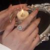 Asnewa Spinner Ring for Anxiety Relief, Gold Crystal, Adjustable Fidget Ring, 2pcs view 2