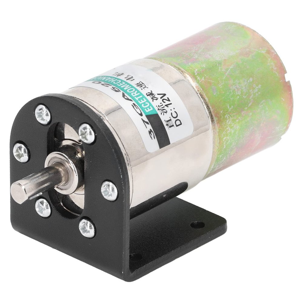 12V DC Gear Motor, Self Locking Forward Reversed Mini Turbine Geared Motor, 10W Adjustable Turbo Geared Motor for DIY Robot Rotating Table Door Lock Curtain Machine (050RPM Per Minute)
