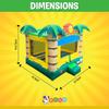 Crossover Tropical Smiley Face Inflatable Bounce House for Kids and Toddlers, 13 x 12 x 14.5 Foot Bouncy Jump Castle, Commercial-Grade Vinyl, with Blower, Stakes and Storage Bag view 2