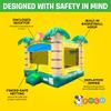 Crossover Tropical Smiley Face Inflatable Bounce House for Kids and Toddlers, 13 x 12 x 14.5 Foot Bouncy Jump Castle, Commercial-Grade Vinyl, with Blower, Stakes and Storage Bag view 4