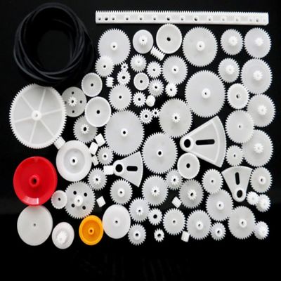 0.5 Mold DIY Plastic Motor Gears Set Plastic Crown Gear Kits Single Double Reduction Gear Worm Gear Electric Kit (81pcs)