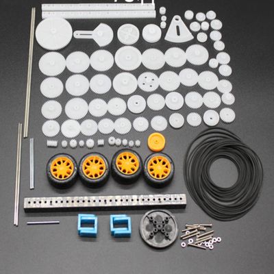 0.5 Mold DIY Plastic Motor Gears Set Plastic Crown Gear Kits Single Double Reduction Gear Worm Gear Electric Kit (78pcs)