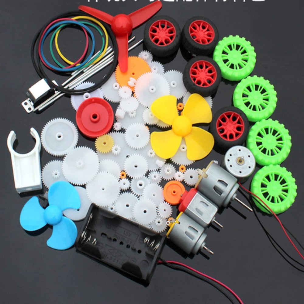 0.5 Mold DIY Plastic Motor Gears Set Plastic Crown Gear Kits Single Double Reduction Gear Worm Gear Electric Kit (69pcs)