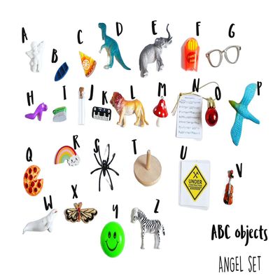 TomToy Angel Alphabet Objects Set for Montessori ABC Box, Set of 26 Objects