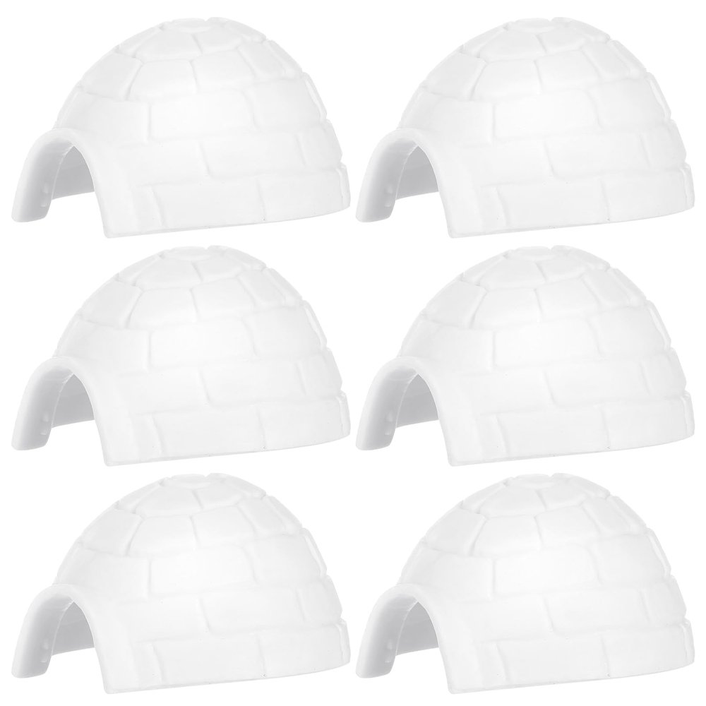 6pcs Mini Igloo Toys Lifelike Ice House Models Arctic Figurines Toys for Boys Girls Kids Dollhouse Micro Landscape Decoration