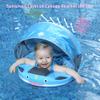Luckclubtojoy Mambobaby Floats with Canopy &Tail, Non-Inflatable Baby Float for Pool Add Tail Avoid Flip Swim Trainer Baby Floats for Toddler Boys Girls(Narwhal-Pink) view 2