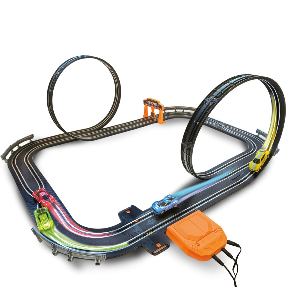 Slot Car Race Track Sets, Race Tracks for Kids Ages 4-8 | 1:64 Scale Cars, Race Car with 4 High Speed Cars, Electric Slot Car Race Track Sets, Remote Control Car