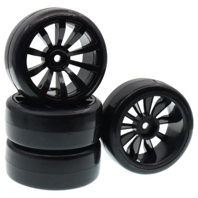 Treehobby 63mm X 26mm Hard Tires Tyre Plastic Wheel Compatible with 1/10 traxxas HSP Tamiya HPI Kyosho On-Road Drifting RC Car(4-Pack)