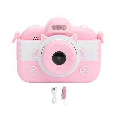 GIENEX Kids Camera for Girls and Boys, Kids Digital Camera 2.8 Inches Screen 20MP Video Camcorder Anti-Drop Children Cartoon Selfie Camera, Camera for Kids with Games, Birthday Gift (Color : Pink)