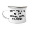 Don't Talk to Me. I'm Building Model Railroads. 12oz Camper Mug, Model Railroads Present From Friends, Useful For Men Women, Model train set, Toy trains, Train tracks, Railroad toys, Electric trains, view 1