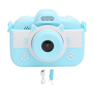 GIENEX Kids Camera for Girls and Boys, Kids Digital Camera 2.8 Inches Screen 20MP Video Camcorder Anti-Drop Children Cartoon Selfie Camera, Camera for Kids with Games, Birthday Gift (Color : Blue)