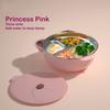 I love D&M Cute Animal Baby Toddler Food-Grade 316 Stainless Steel Bowl with Insulated Lid Strong Suction Leak-Resistant BPA Free Easy to clean (no utensil, Princess Pink) view 2
