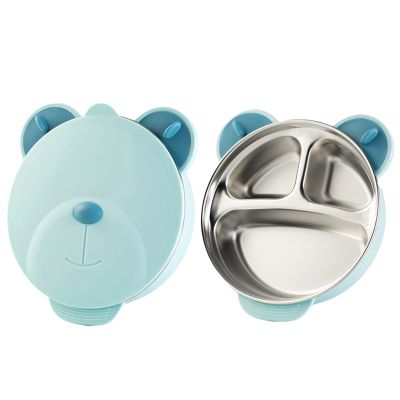 I love D&M Baby Toddler Food-Grade 316 Stainless Steel Bowl with Insulated Lid Strong Suction Leak-Resistant BPA Free Easy to clean (no utensil, Placid Blue)
