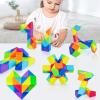 FOTABPYTI Twist Puzzle Toys, Smooth Twisting Twist Snake Cube 72 Blocks Colorfast Burr Free for Party Supplies for Children view 4