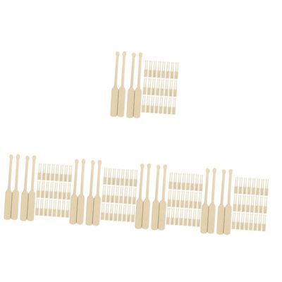 ibasenice 120pairs Miniature Paddles Wooden Beach Theme Decor for Dollhouses Creative Mini Beach Landscape Accessories for Projects and