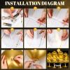 4 Set Table Balloon Stand Kit with Lights Balloons Holders Centerpieces for Table Light up Tabletop Centerpieces for New Year Eve Valentine's Day Birthday Baby Shower Wedding(Gold) view 2