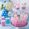 108 Pcs Balls Cake Topper DIY Cupcake Insert Foam Balloons for Cake Baking Wedding Anniversary Birthday Decoration(Pink, Blue, Gold,Multi Sizes) view 2