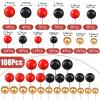 108 Pcs Balls Cake Topper DIY Cupcake Insert Foam Balloons for Cake Baking Wedding Anniversary Birthday Decoration(Red, Black, Gold,Multi Sizes) view 3