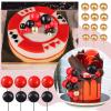 108 Pcs Balls Cake Topper DIY Cupcake Insert Foam Balloons for Cake Baking Wedding Anniversary Birthday Decoration(Red, Black, Gold,Multi Sizes) view 4