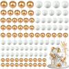 108 Pcs Balls Cake Topper DIY Cupcake Insert Foam Balloons for Cake Baking Wedding Anniversary Birthday Decoration(White, Gold,Multi Sizes) view 1