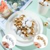 108 Pcs Balls Cake Topper DIY Cupcake Insert Foam Balloons for Cake Baking Wedding Anniversary Birthday Decoration(White, Gold,Multi Sizes) view 2