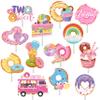 36pcs Donut Cupcake Toppers - Donut Birthday Party Supplies - Grow Up Theme - 2nd Birthday Cake Topper Decorations view 1