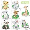 48pcs Wild One Animal Cupcake Toppers - Jungle Safari & Party Decoration for Safari Animal Theme Birthday Party & Baby Shower Supplies view 3