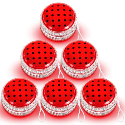 Woanger 24 Pcs Ladybug Party Favors Light up Yoyo Bulk LED Responsive Balls Novelty Plastic Rainbow Yoyo for Kids Adults Beginner Ladybug Themed Birthday Party Decorations Classroom Prizes Favors