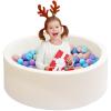 Baby Ball Pit for Toddlers, 35.4"x 11.8" Foam Ball Pit for Kids, Soft Round Ball Pool for Baby, Indoor and Outdoor Playpen, Ideal Gift for Children, White, (Balls not Included) view 1