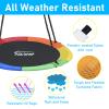 43 inch Saucer Tree Swing for Kids,Durable Textilene Round Swing Heavy Duty, Waterproof and All-Weather Resistant,Swivel,Adjustable Strong Ropes,Easy to Install,Outdoor Playground Backyard view 3