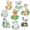 24pcs Jungle Safari Animal Cupcake Toppers Wild Animal Cake Toppers Jungle Party Decoration for Safari Jungle Theme Birthday Party Baby Shower Supplies view 1